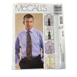 Y2K McCalls 2638 Mens Shirt Sewing Pattern Size 54-56 Dressmaking Retro UNCUT